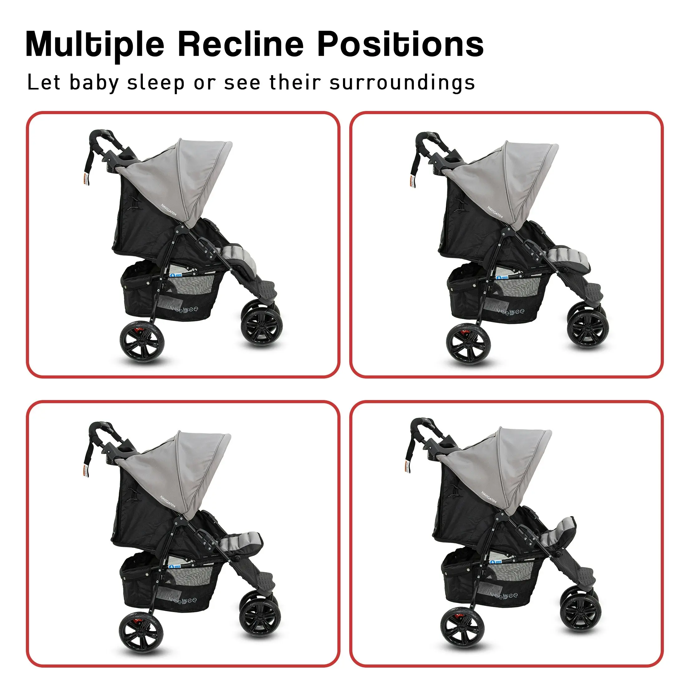 VeeBee 3-Wheel Navigator Stroller - Fauna