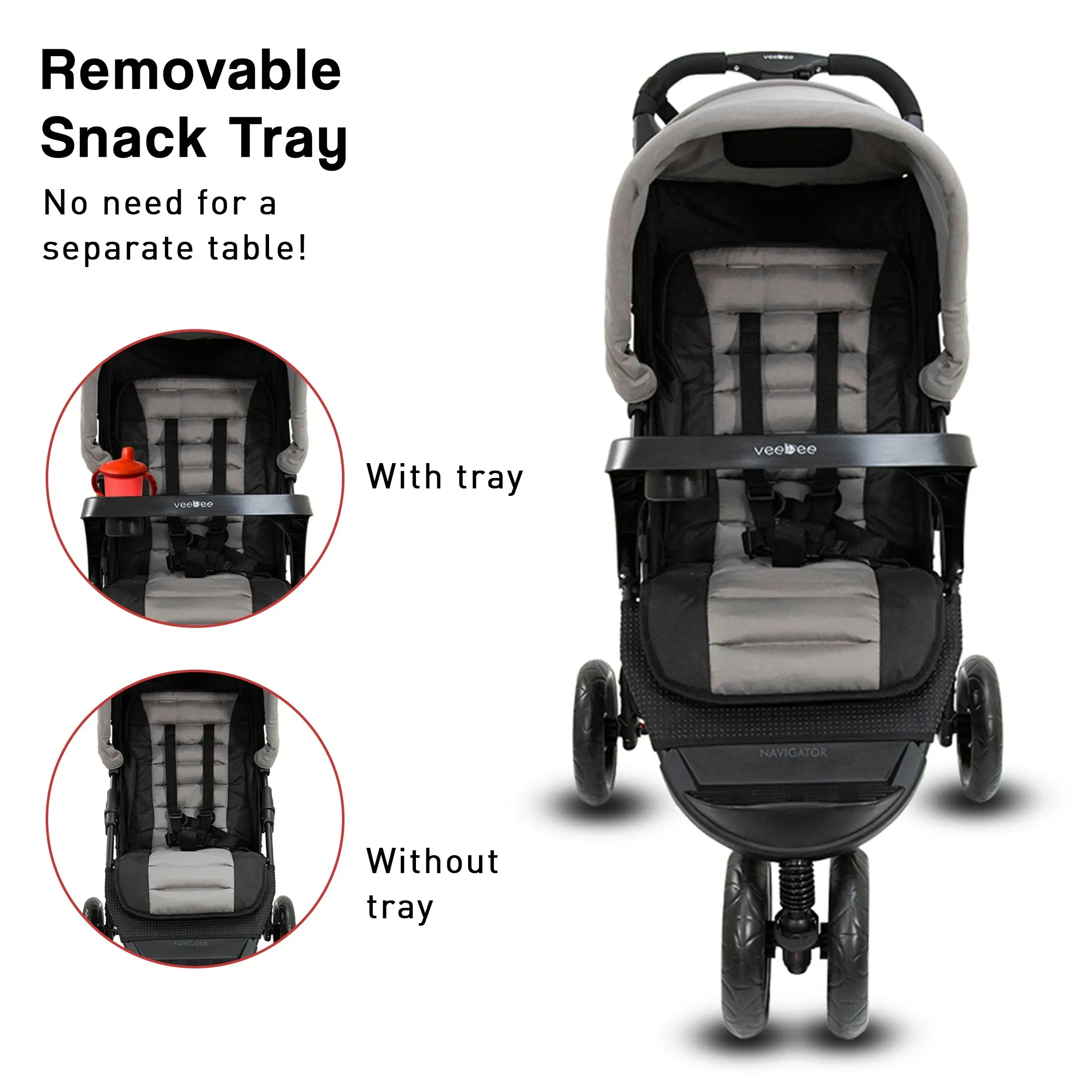 VeeBee 3-Wheel Navigator Stroller - Fauna