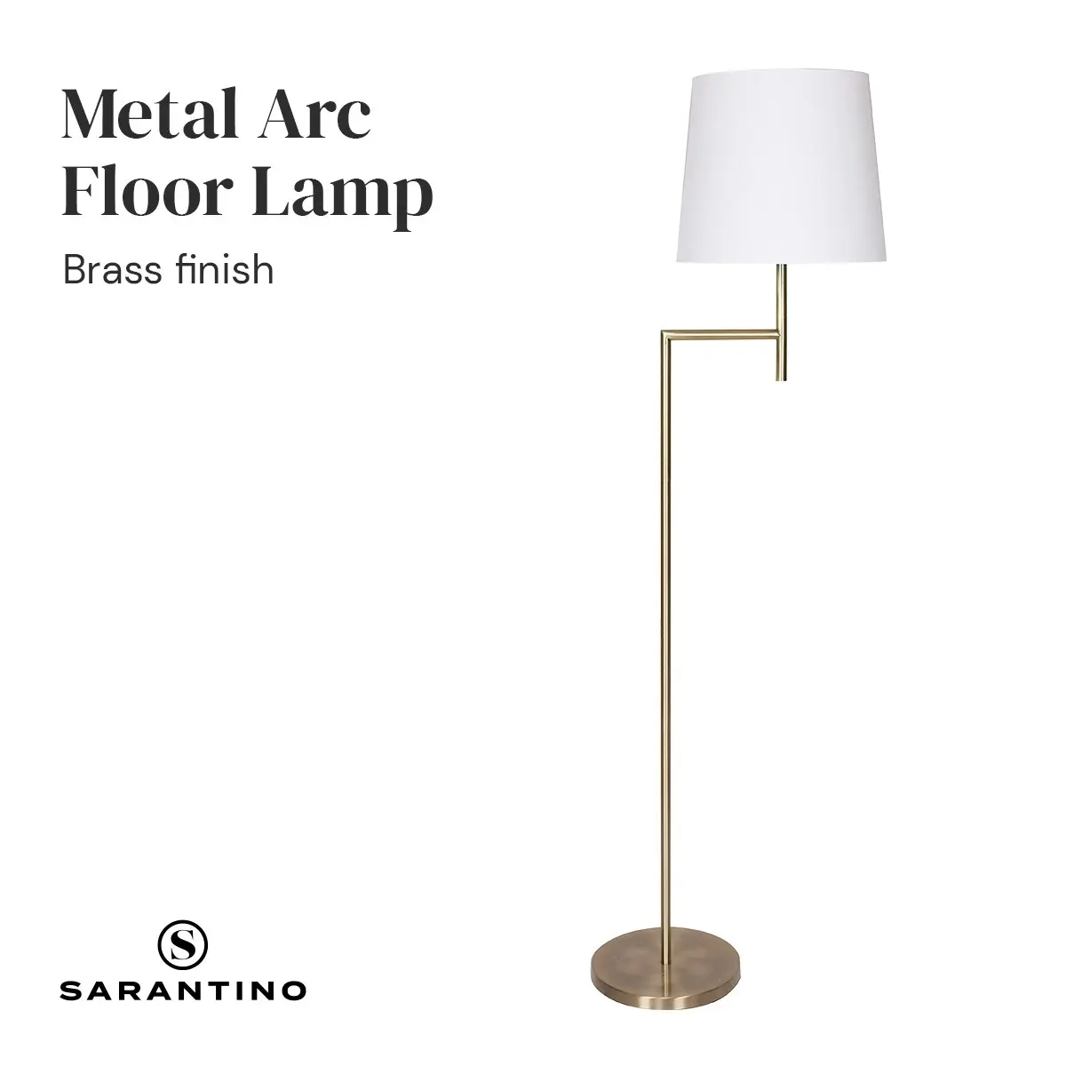 Sarantino Metal Floor Lamp - Antique Brass