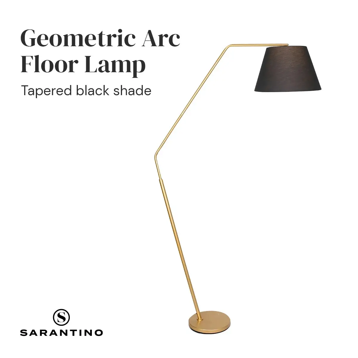 Sarantino Arc Floor Lamp With Empire Shade Light Reading Shade Electric Gold