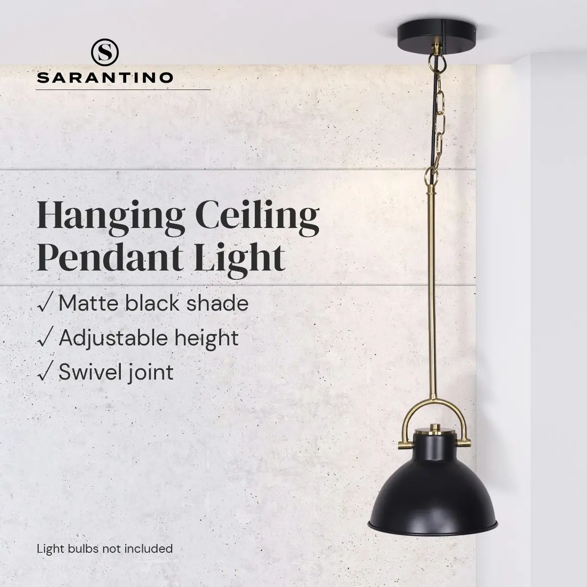 Sarantino Black and Gold Pendant Light