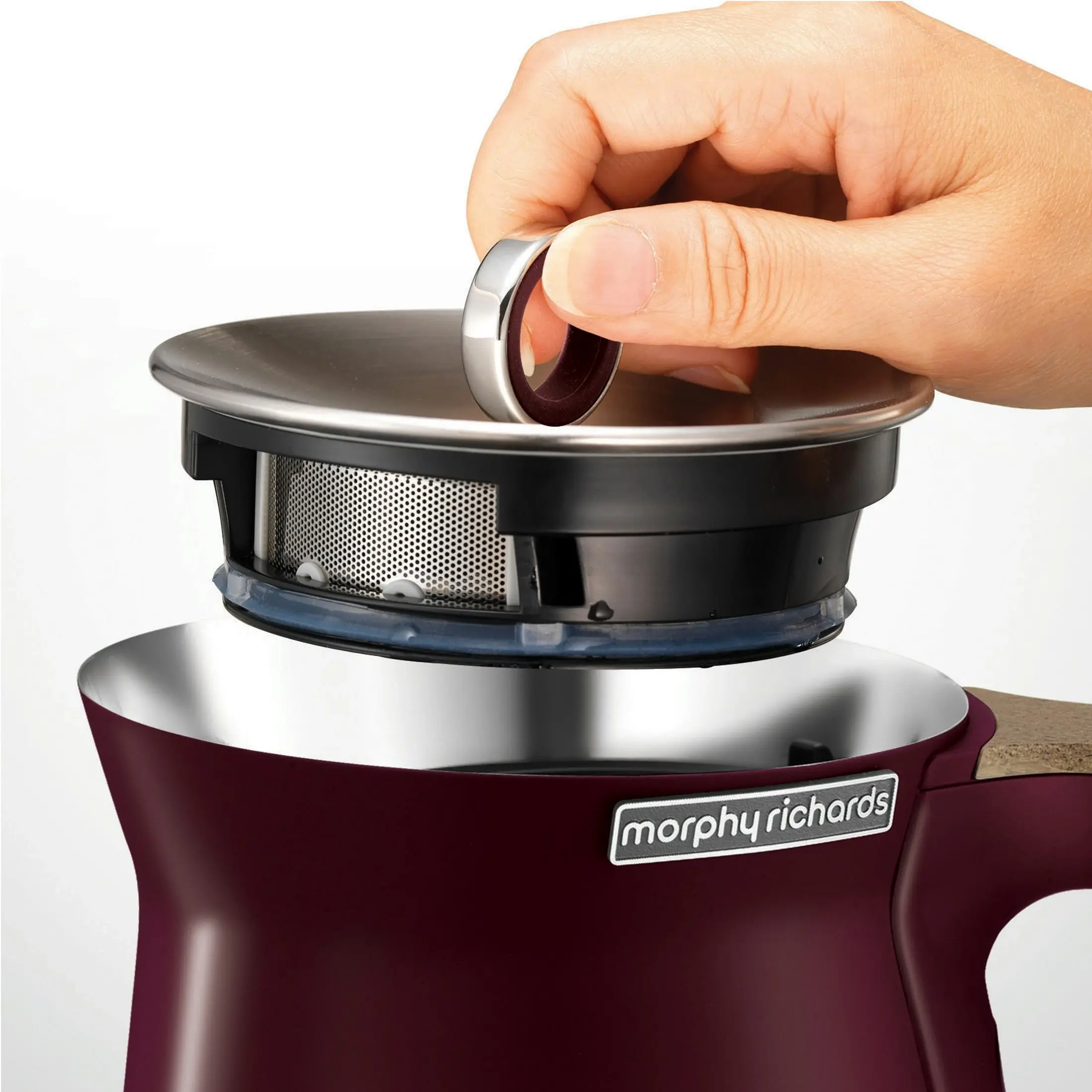 Morphy Richards 1.5L Aspect Kettle - Maroon & Cork