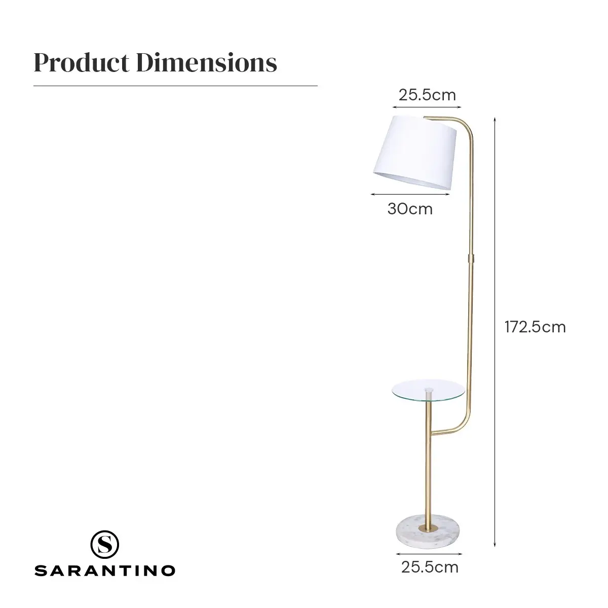 Sarantino Glass End Table Floor Lamp