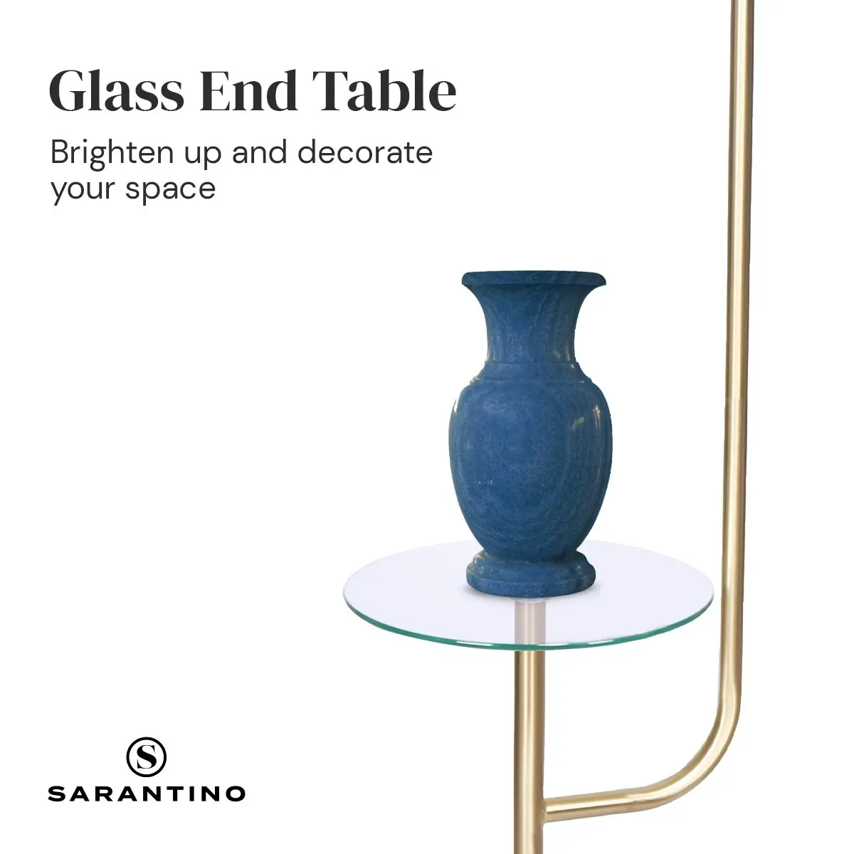 Sarantino Glass End Table Floor Lamp