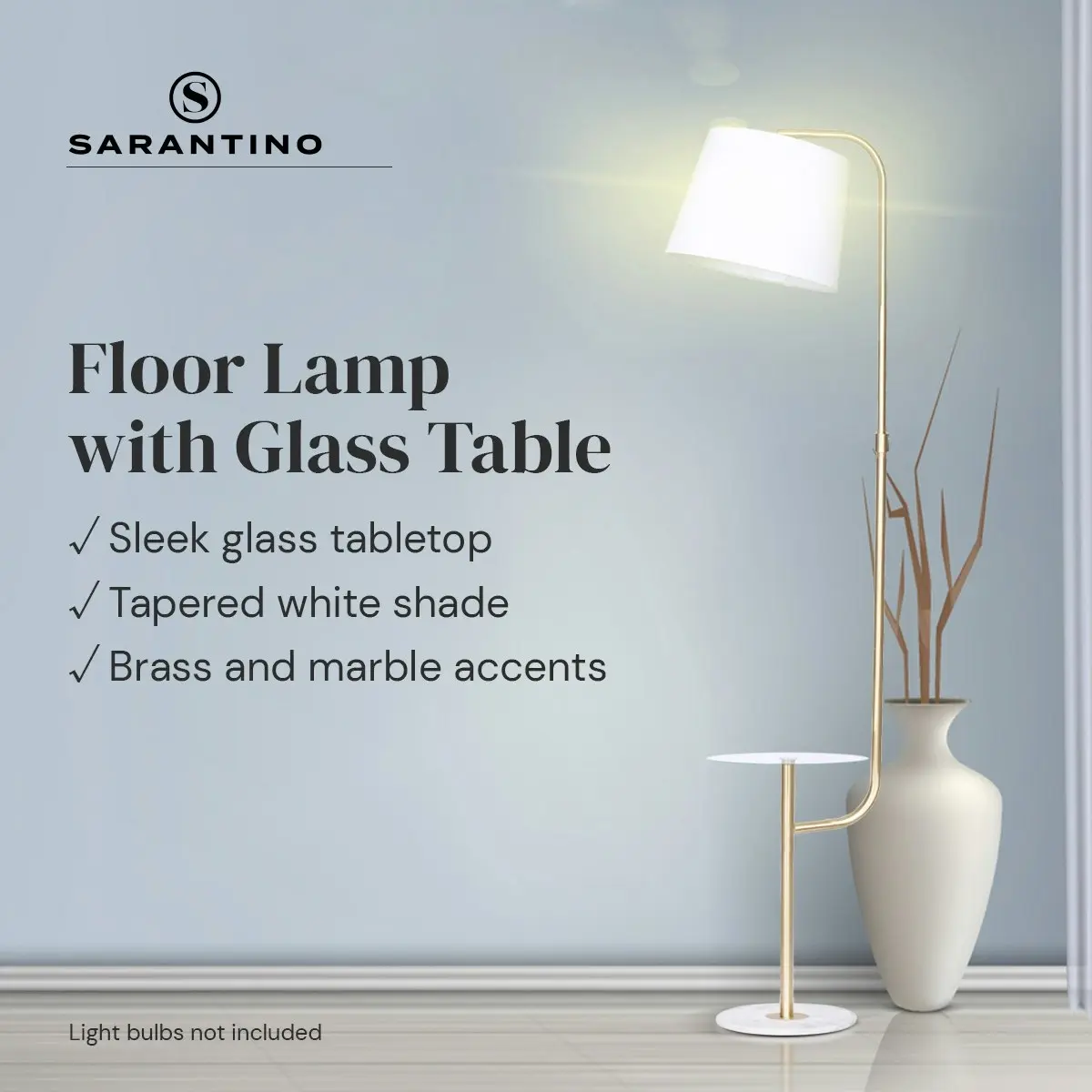 Sarantino Glass End Table Floor Lamp