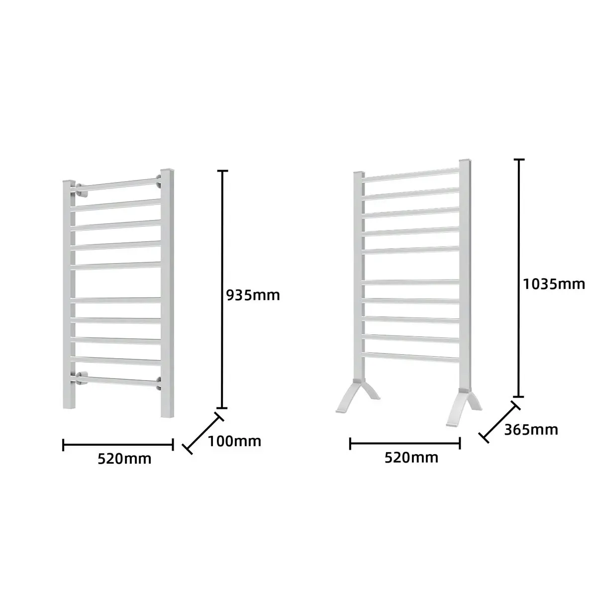 Pronti Heated Towel Rack Electric Towel Rails 160Watt with Timer