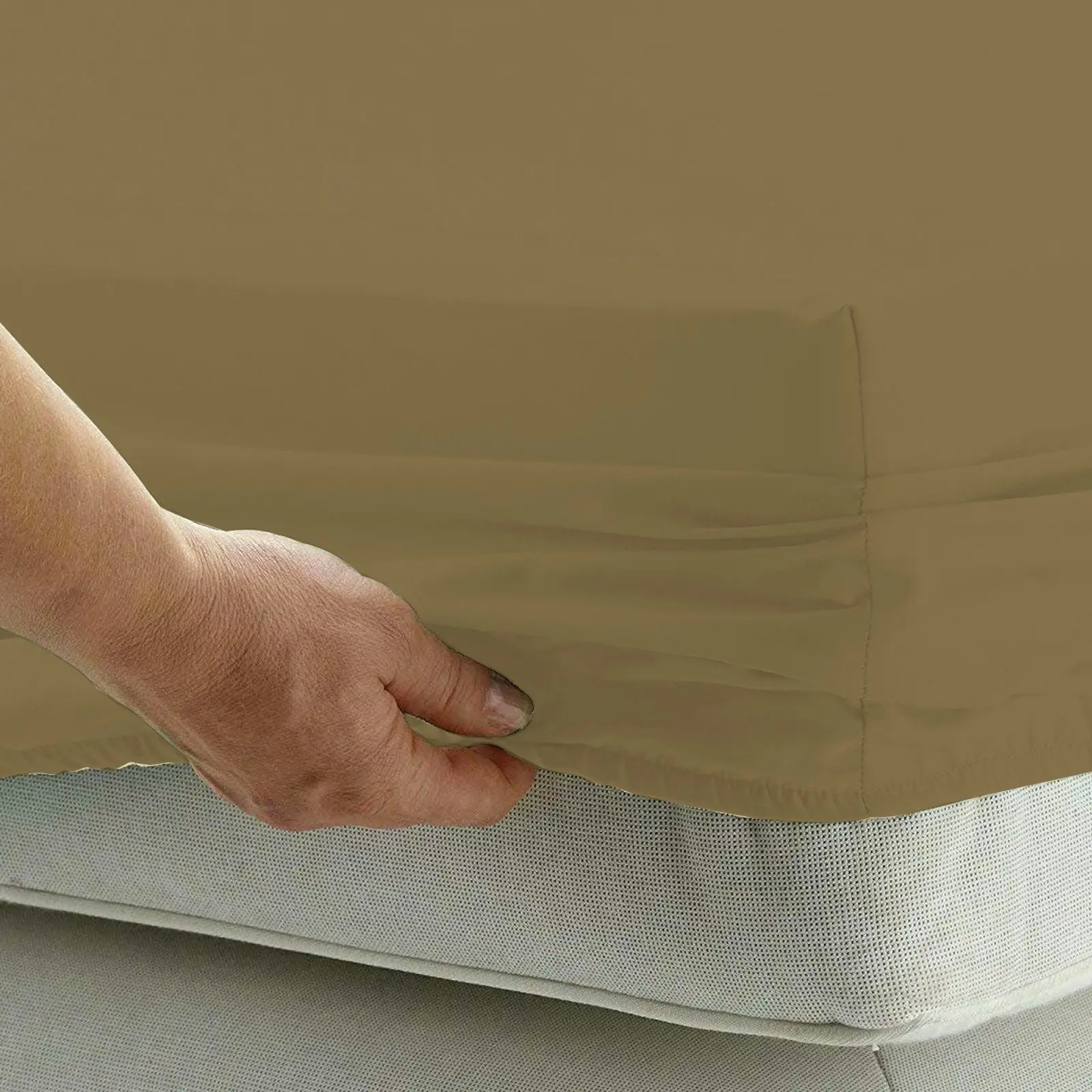 Cotton microfibre 1000TC 4pc Queen sheet set - Taupe