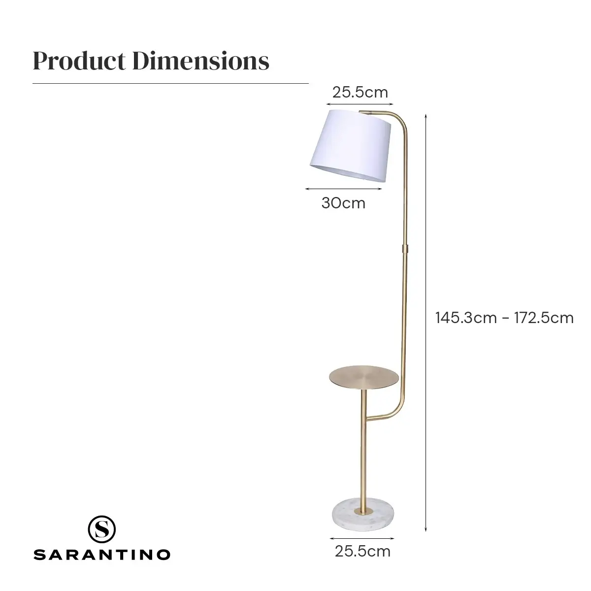 Sarantino Floor Lamp with Metal End Table