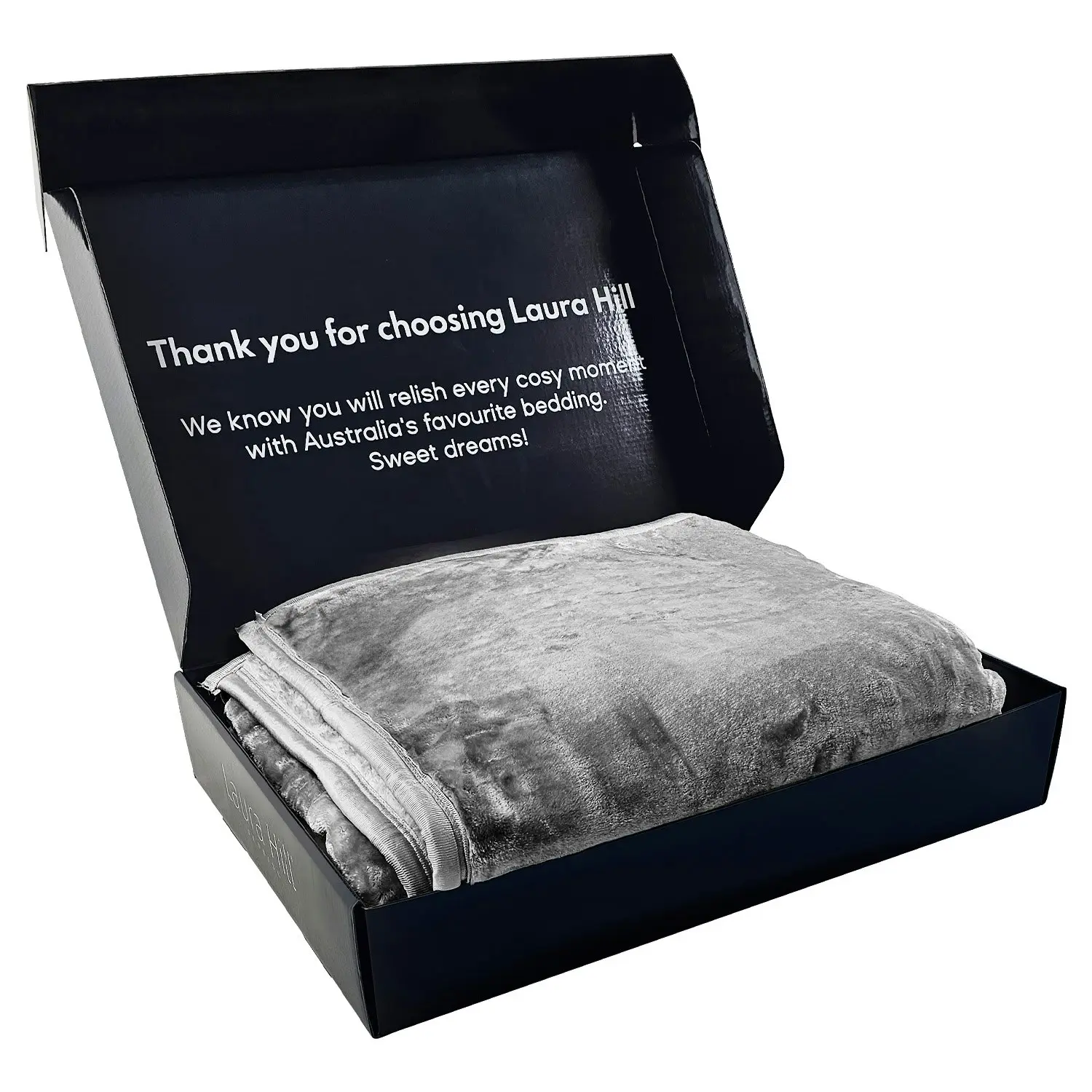 Laura Hill 600GSM Faux Mink Blanket Double-Sided Queen Size - Silver