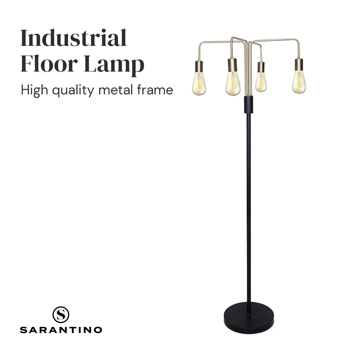 Sarantino 4-Light Industrial Floor Lamp