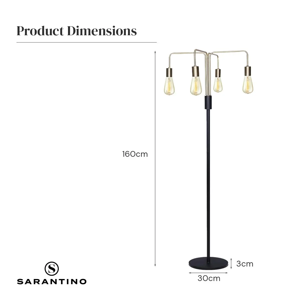 Sarantino 4-Light Industrial Floor Lamp