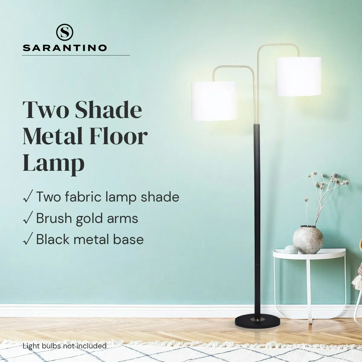 Sarantino Black Metal Task Floor Lamp