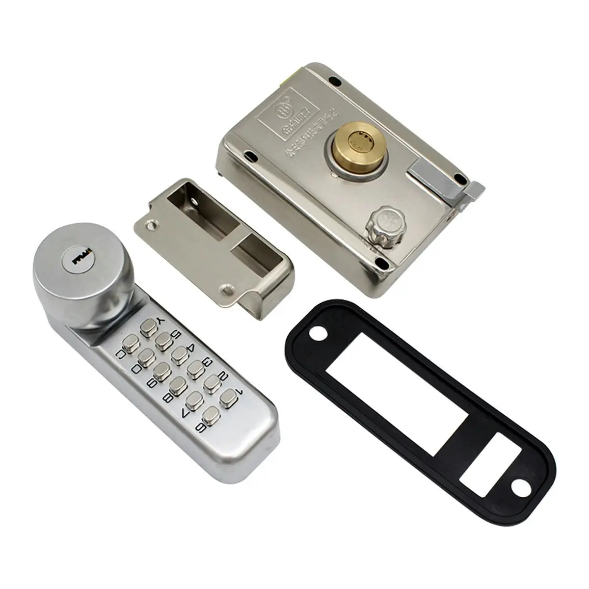 Push Button Digital Mechanical Combination Security Door Lock Chrome