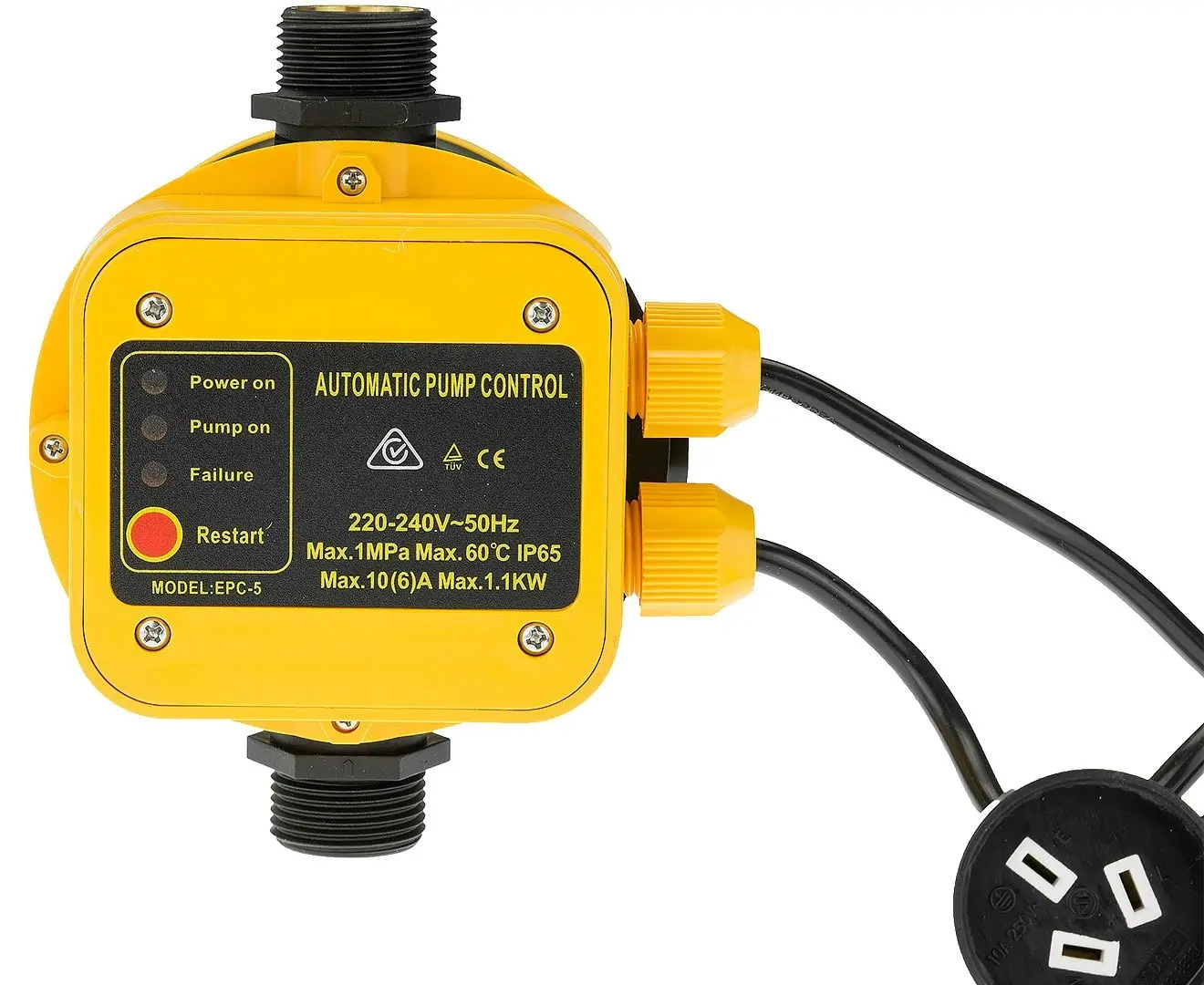 Automatic Water Pump Pressure Controller Switch - Yellow