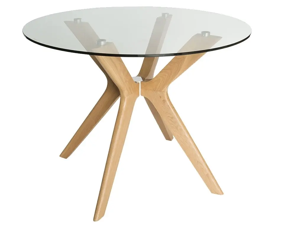 Doreen Collection | Round Glass Dining Table | 100cm