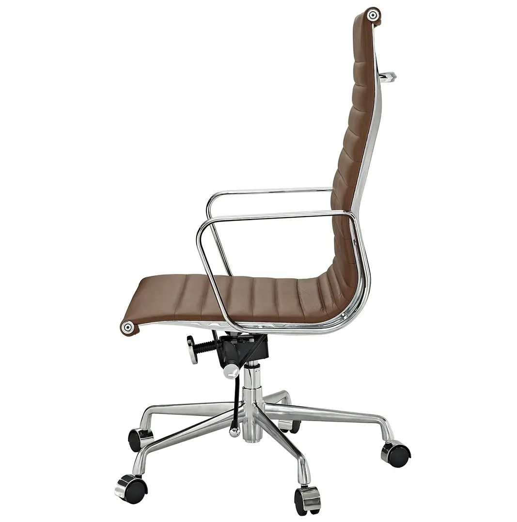 Replica Eames High Back Ribbed Leather Office Chair