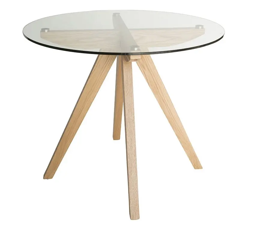 Amber Collection | Round Glass Dining Table | 90cm