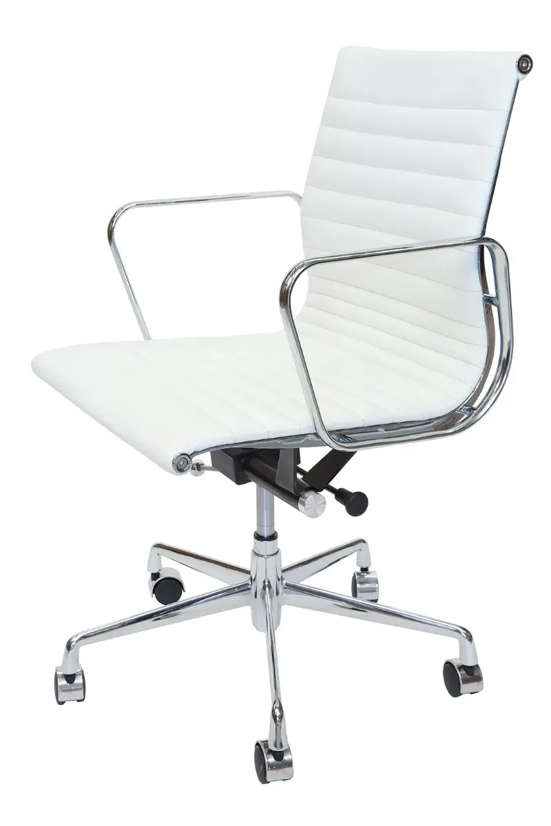 Replica Eames Mid Back Ribbed Leather Management Office Chair