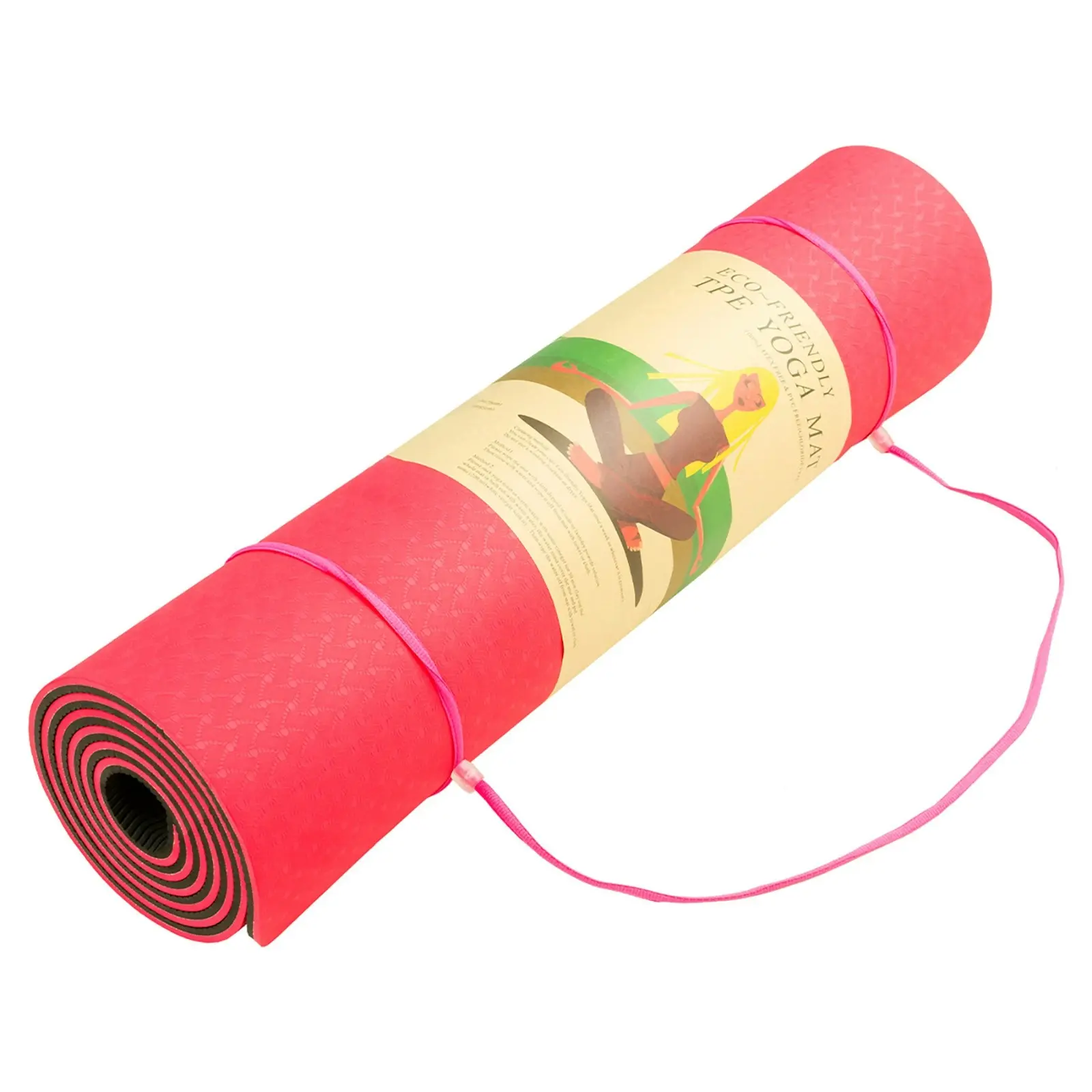 Powertrain Eco-Friendly TPE Pilates Exercise Yoga Mat 8mm - Red