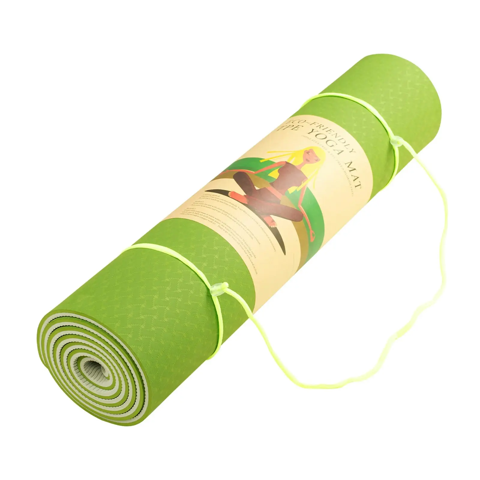 Powertrain Eco-Friendly TPE Pilates Exercise Yoga Mat 8mm - Green