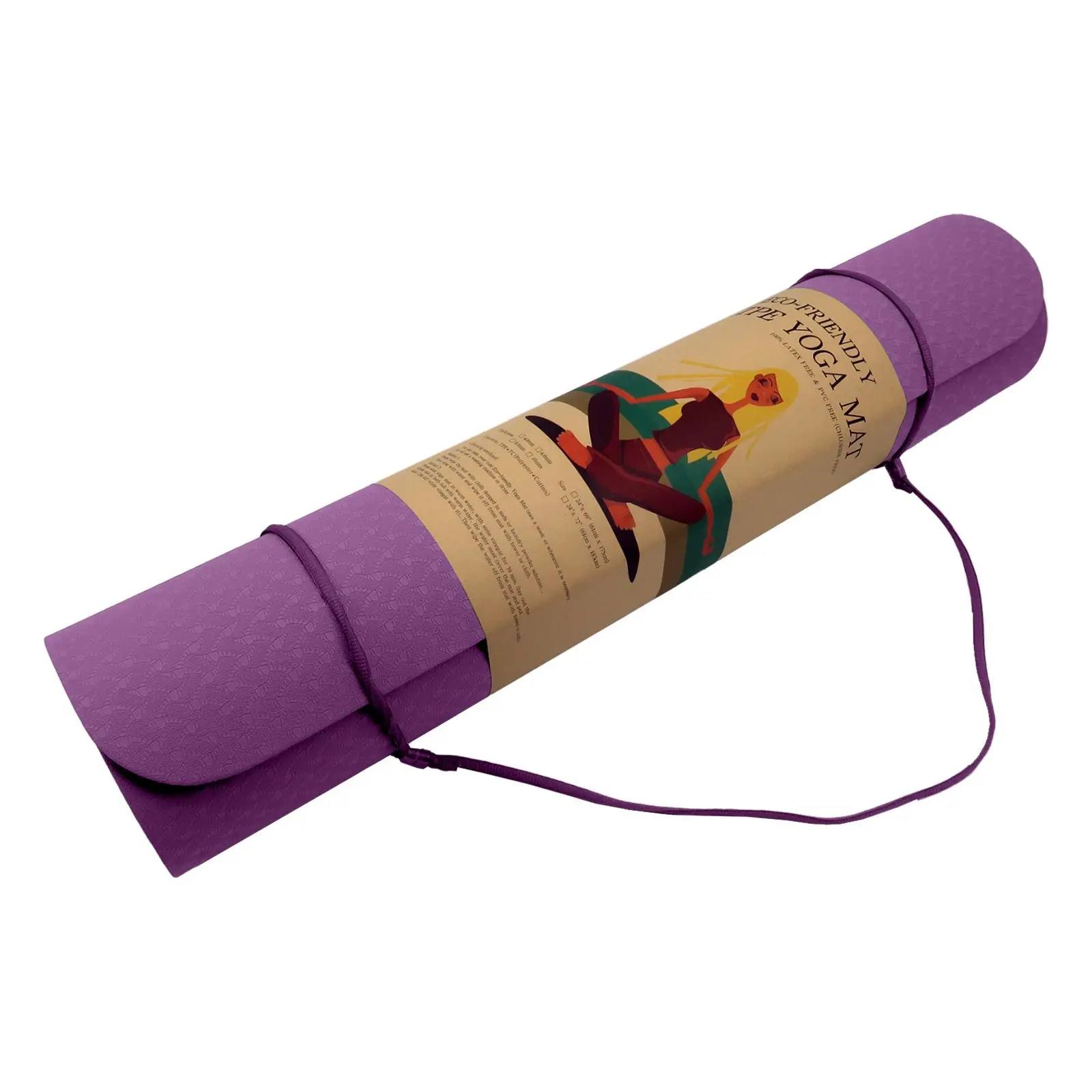 Powertrain Eco-Friendly TPE Yoga Pilates Exercise Mat 6mm - Purple