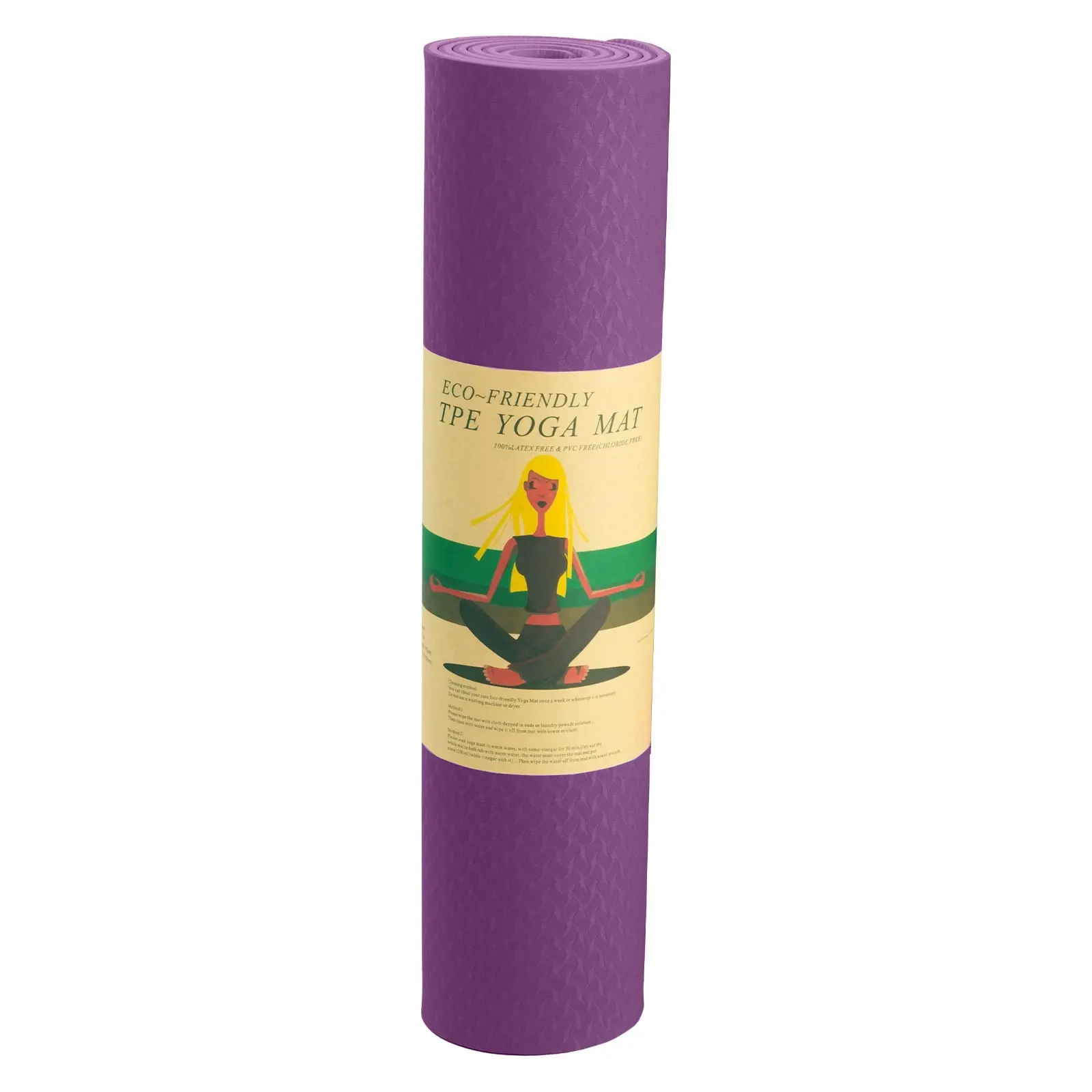 Powertrain Eco-Friendly TPE Yoga Pilates Exercise Mat 6mm - Purple