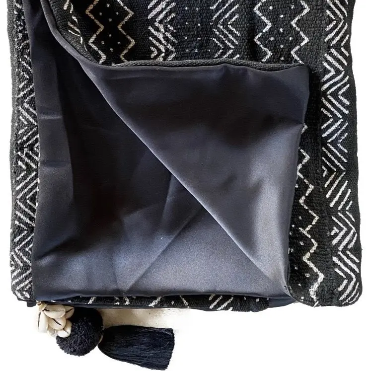 African Cargo Ebony Mud Cloth Throw