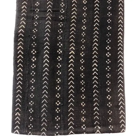 African Cargo Ebony Mud Cloth Throw