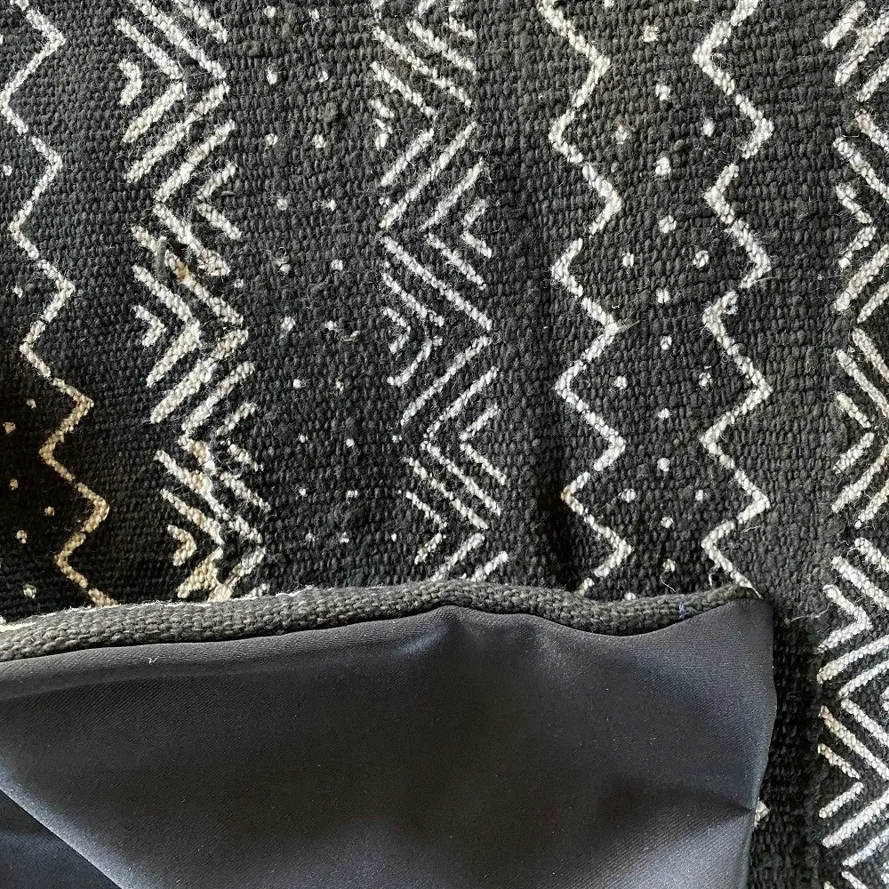 African Cargo Ebony Mud Cloth Throw