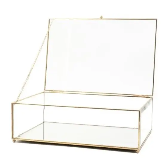 Zohi Interiors Brass & Glass Display Box - Medium