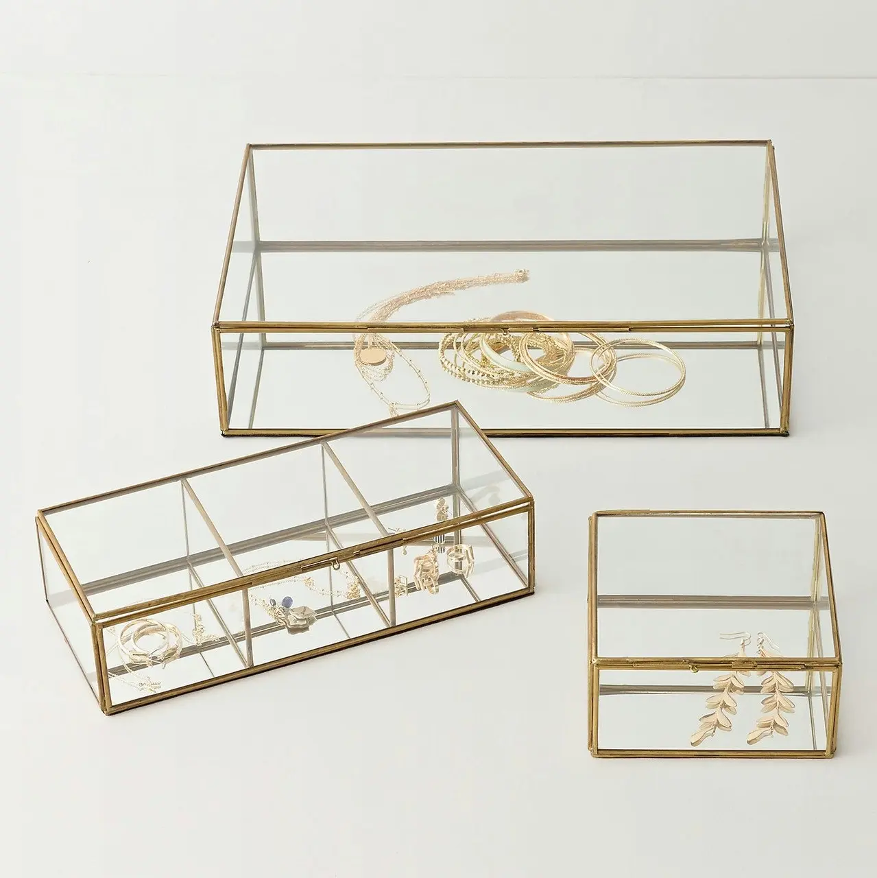 Zohi Interiors Brass & Glass Display Box - Medium