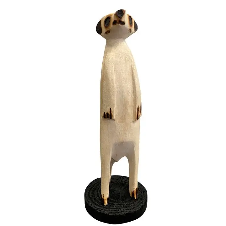 African Cargo Hand Carved Jacaranda Meerkat