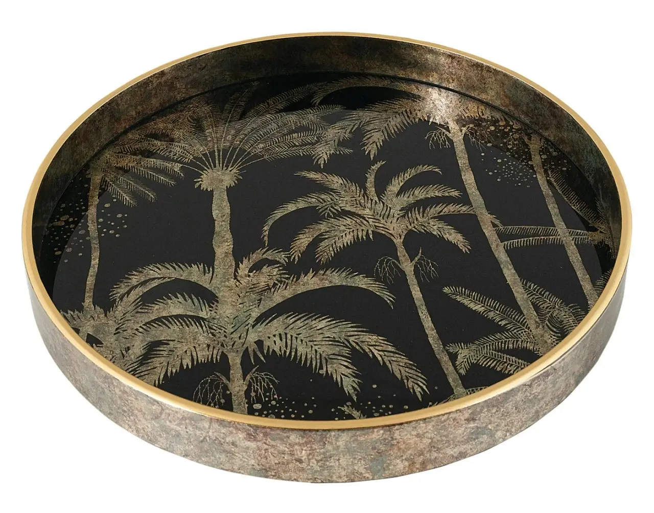 Zohi Interiors Gold Palm Tree Tray