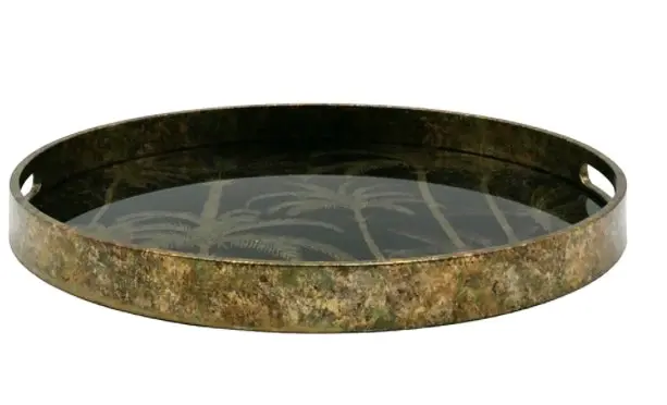 Zohi Interiors Gold Palm Tree Tray