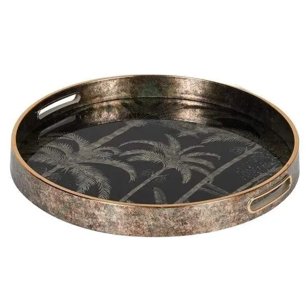 Zohi Interiors Gold Palm Tree Tray