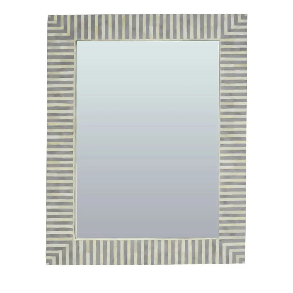 Luxe Living Indi Bone Inlay Wall Mirror in Grey