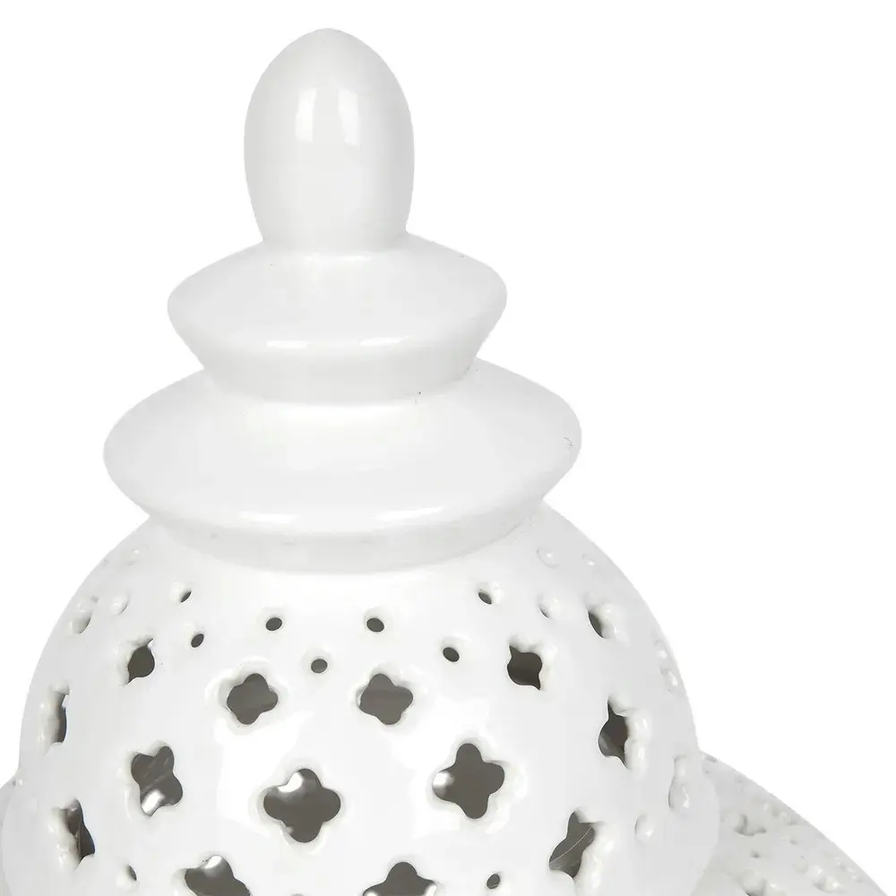 Luxe Living Miccah Temple Jar In White