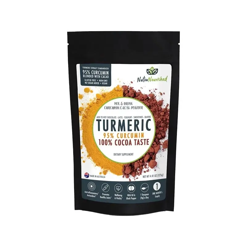 Turmeric 95%  Curcumin Extract w/ Cocoa Flavour - Pure & Organic - 1500mg Turmeric Powder With Black Pepper