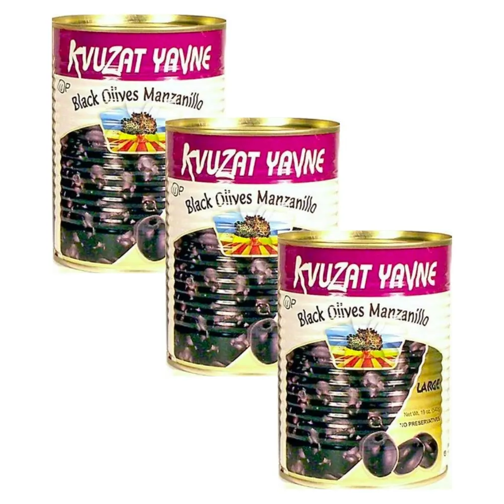 Kvuzat Yavne Whole Black Olives 540g x 3