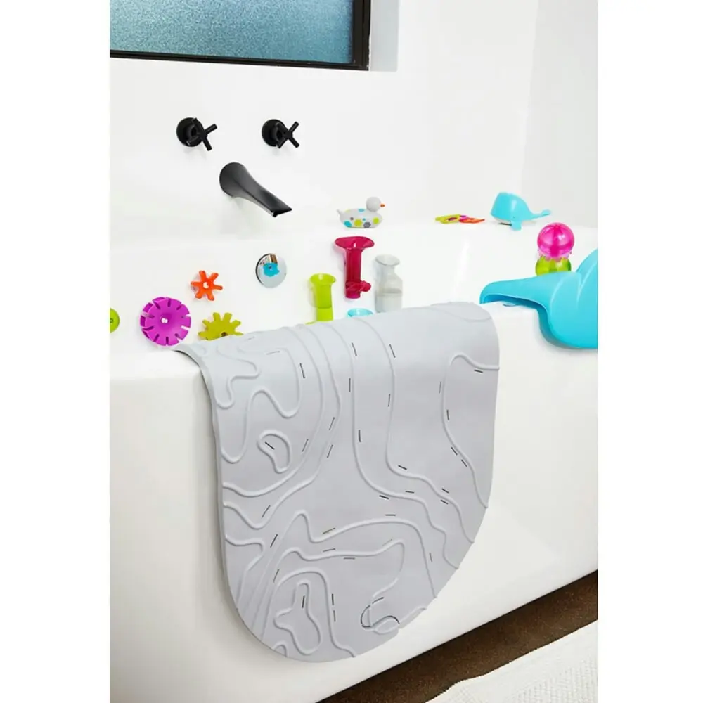 Boon Griffle Bath Mat Shower/Non Slip Bathing Baby/Toddler Kids Safety Grip Grey