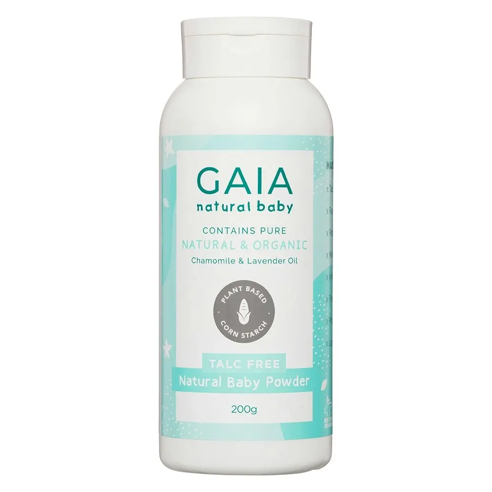 Gaia 400g Natural/Pure/Organic Baby Powder Vegan Friendly/Talc Free Cornstarch