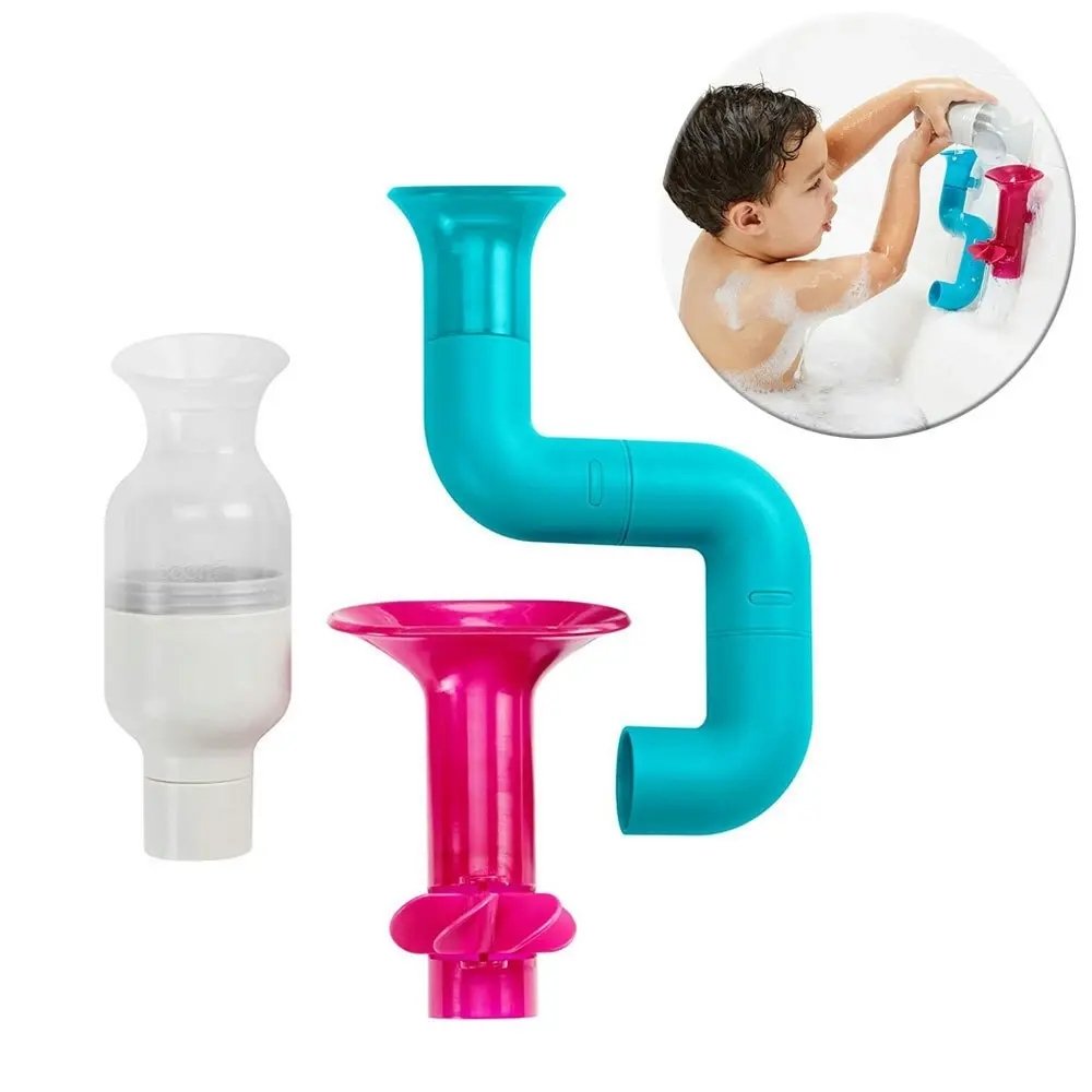 Boon Tubes Building Bath Toy Set Bathing Water Tub Play Suction Cup Kids/Toddler