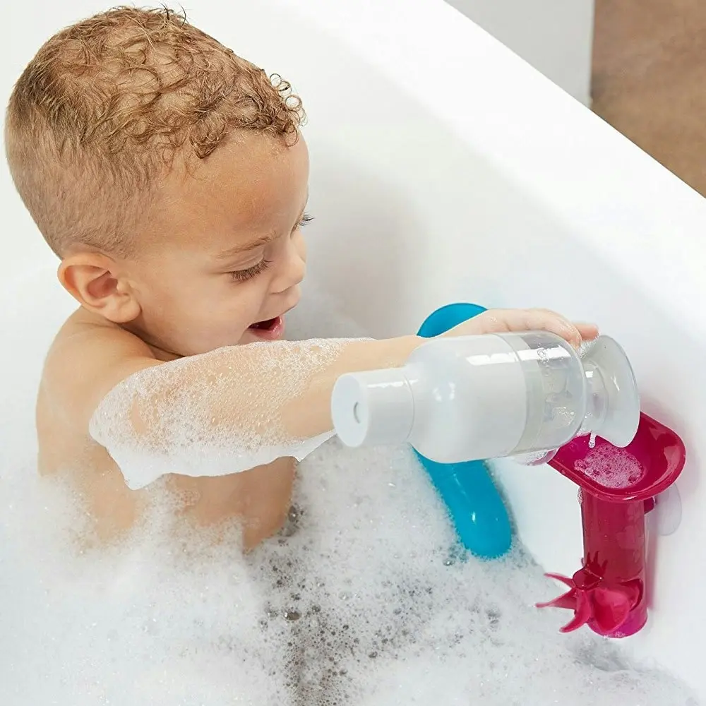 Boon Tubes Building Bath Toy Set Bathing Water Tub Play Suction Cup Kids/Toddler