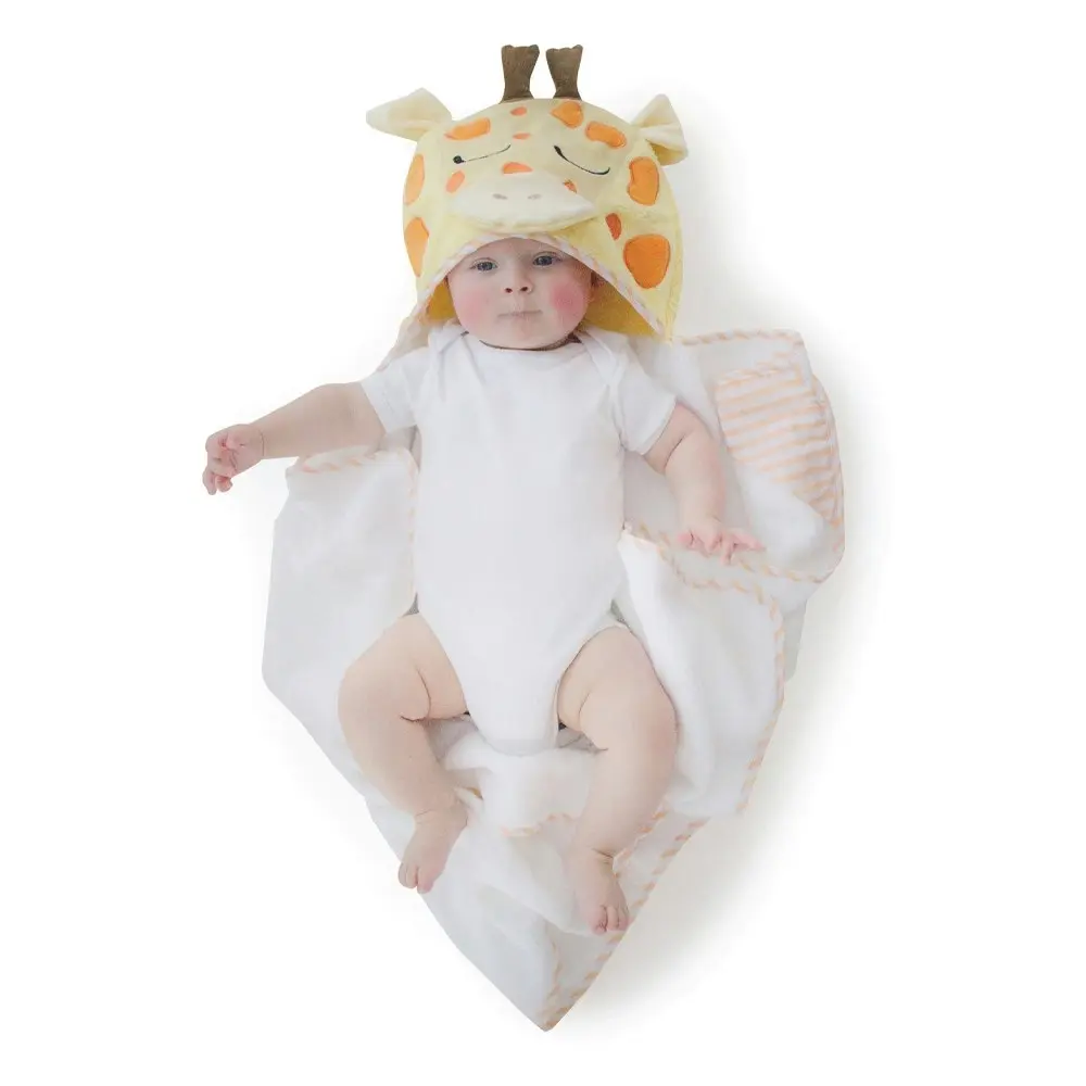 Bubba Blue Zoo Animal Giraffe Hooded Baby/Newborn/Infant Plush Bath Drying Towel