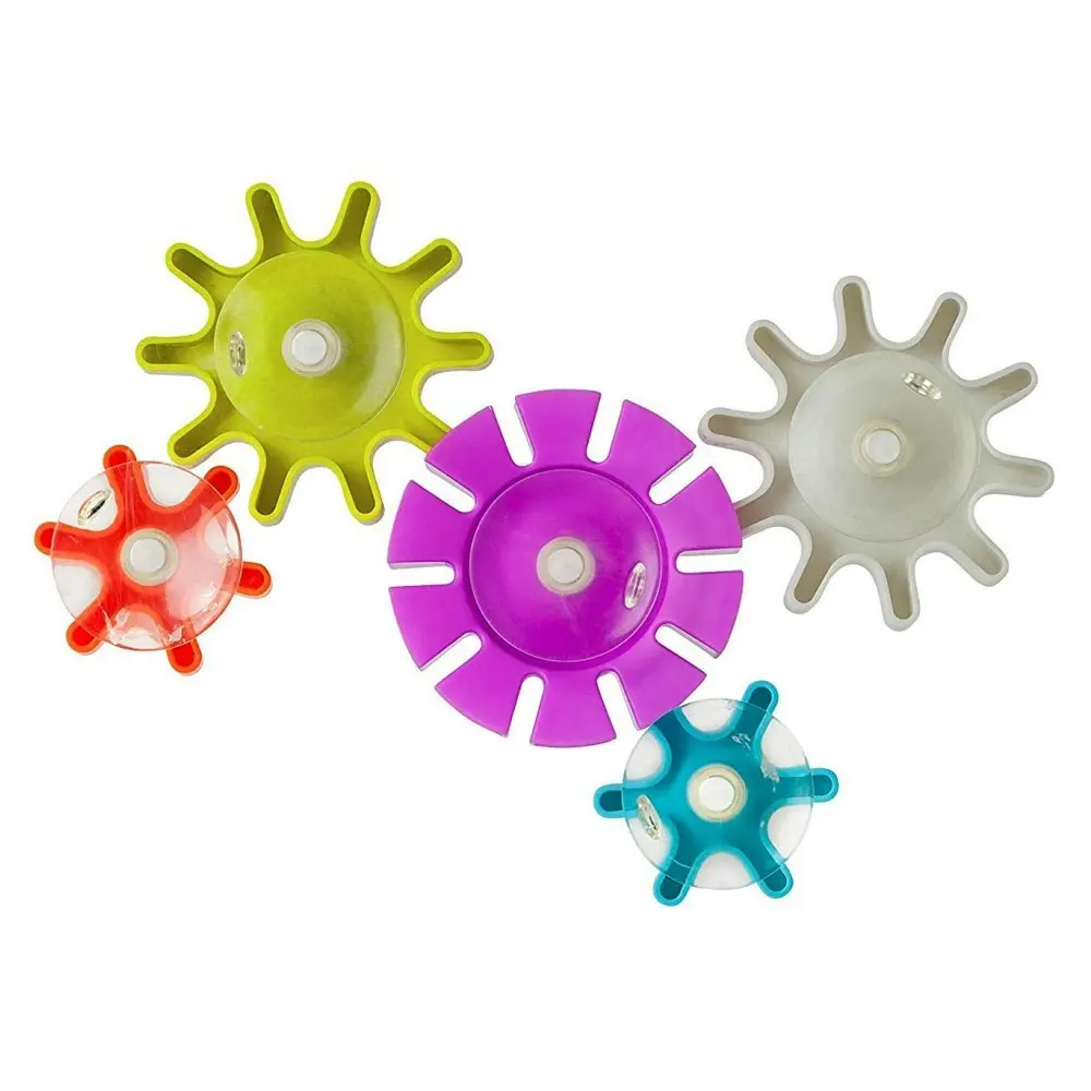 Boon 5pc Cogs Building Gears Bath Time Floating/Suction Toys for Baby/Kids Play