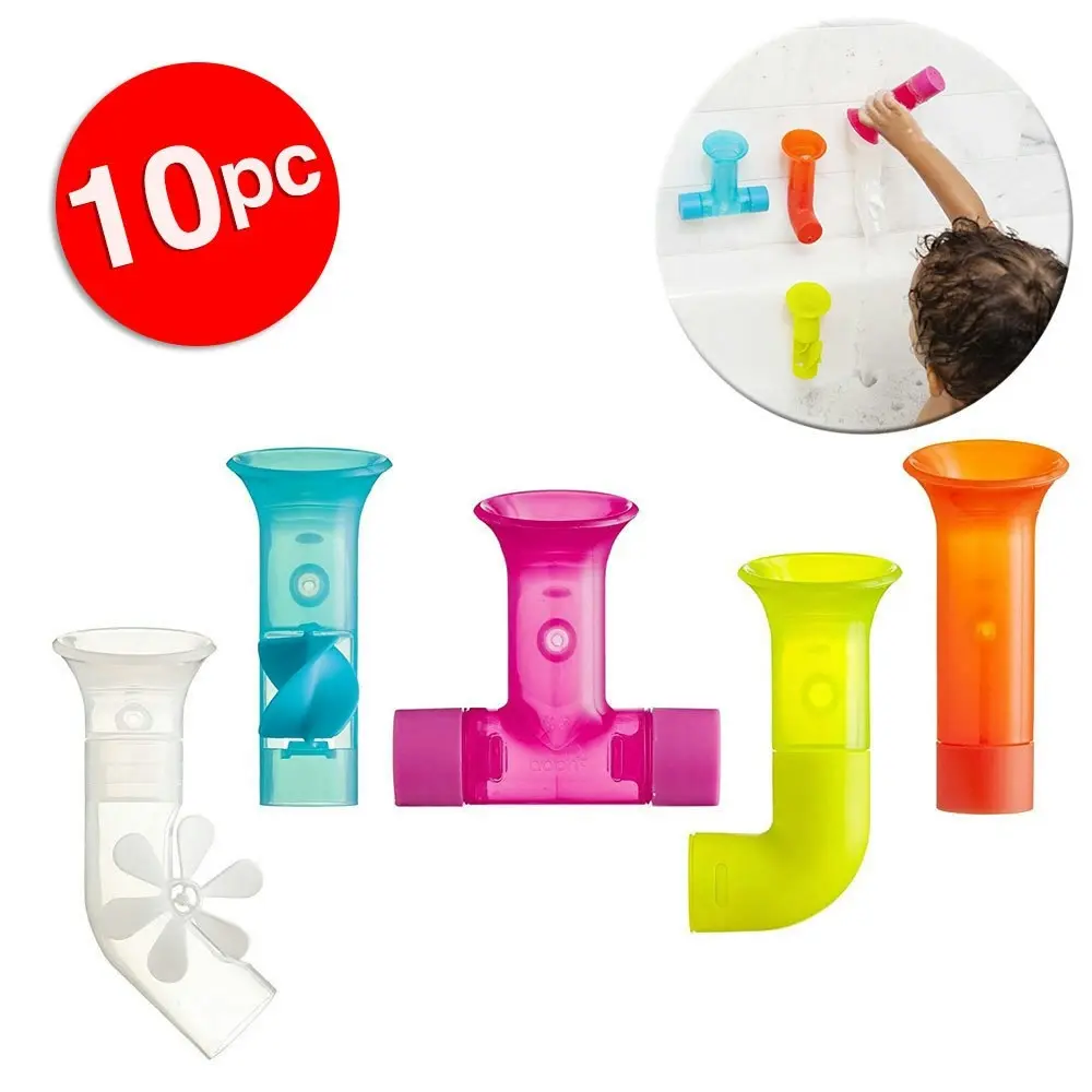 Boon 10pc Pipes Building Bath Toy Suction Set Tub/Shower Play/Fun Kids/Toddler