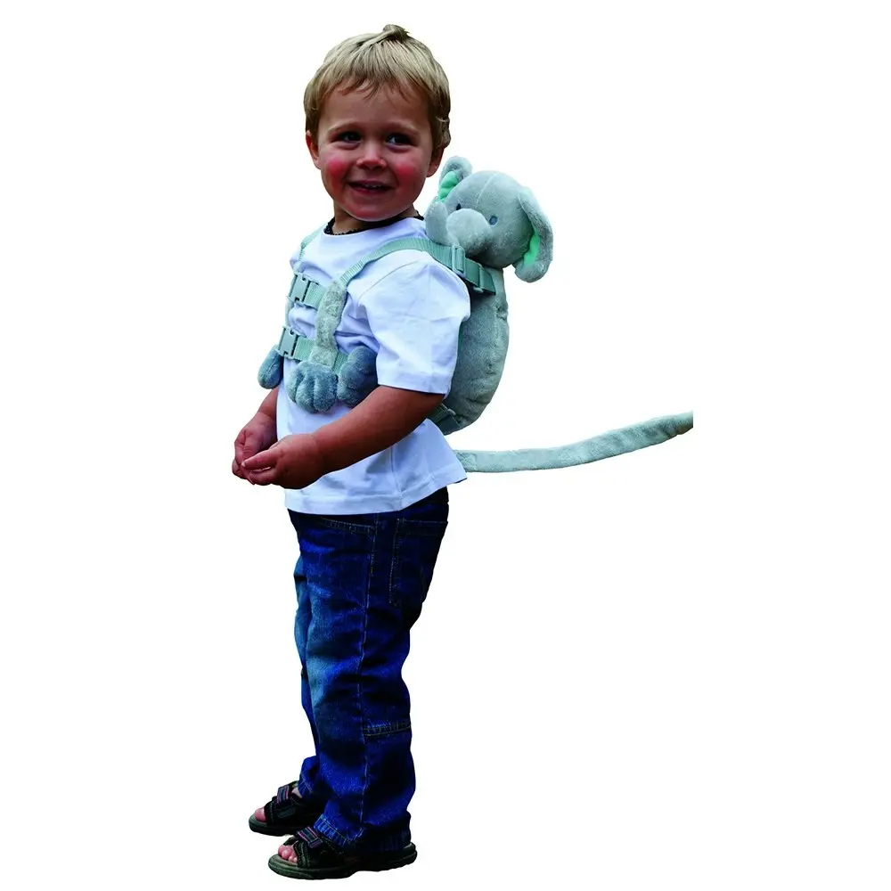 Playette 2-in-1 Travel Harness Buddy/Adjustable Strap Baby/Kids 18m-4y Elephant