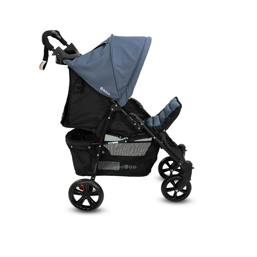 VeeBee Nav 4 100cm Stroller/Pram Foldable Kids/Toddler Newborn Baby 0m+ Glacier