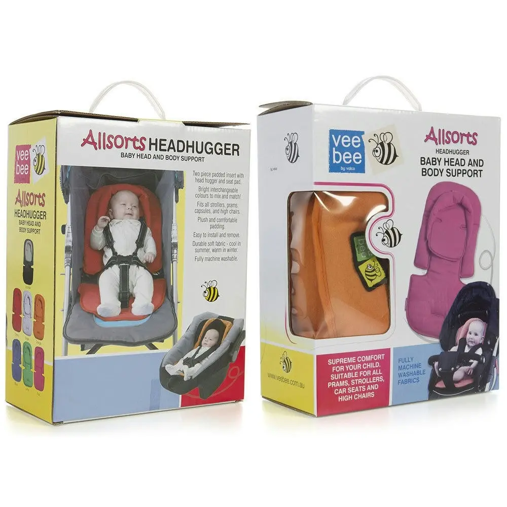 Vee Bee Allsorts Pad Infant Baby Head/Body Support f/Pram Stroller Car Seat BLK