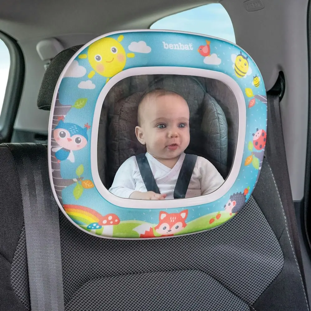 2PK Benbat Baby Night & Day 30cm Car Seat Mirror w/Light/Lullaby/Remote BL & PK